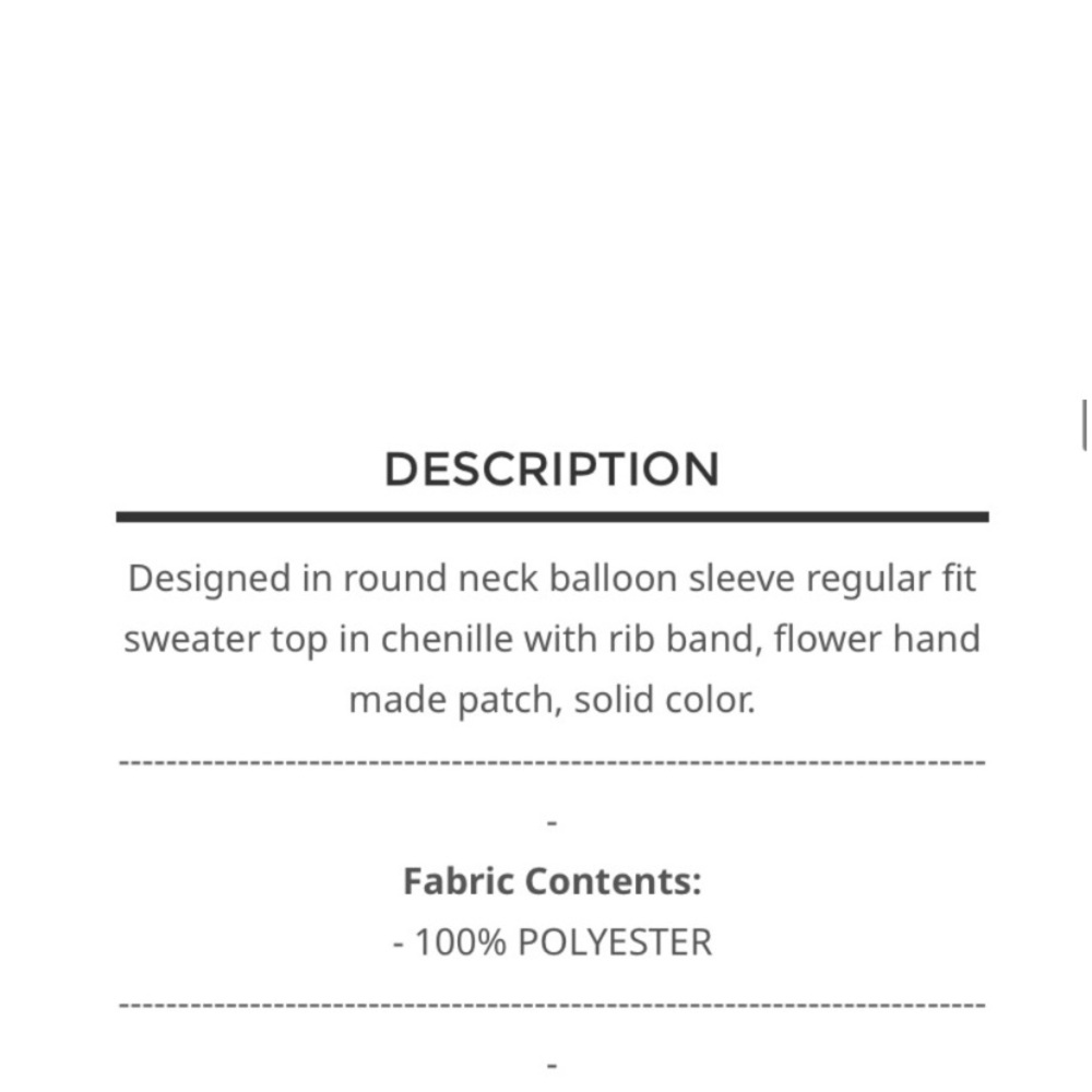 103 $30 2 LEFT ❤️POL chenille floral sweater - Picture 5 of 5